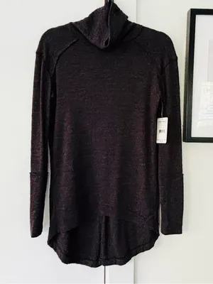 NWT Free People We the Free Turtleneck Sweater open back size XS thumbnail 1