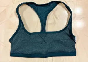 PINK VICTORIA’S SECRET Cotton Dorm Shine Green Waffle Knit Bralette Boyshorts L thumbnail 1