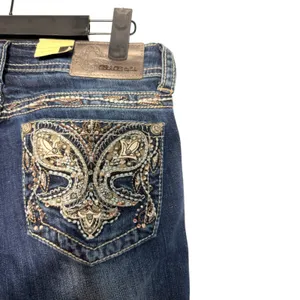 Grace in LA Embellished Pocket Bootcut Dark Wash Jeans Size 26 NEW with Tags thumbnail 7