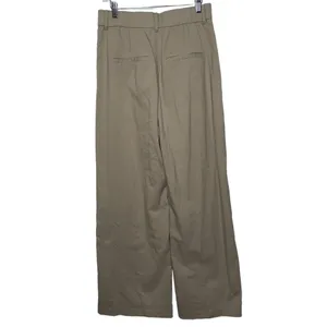 Abercrombie & Fitch Tan Khaki Pleated High Waisted Wide Leg Trousers Pant Size M thumbnail 2
