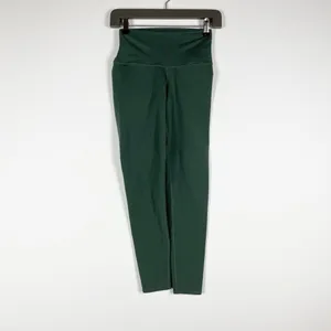 Alo Yoga Women's High Rise Athletic Work Out Lounge Leggings Solid Green XXS thumbnail 1
