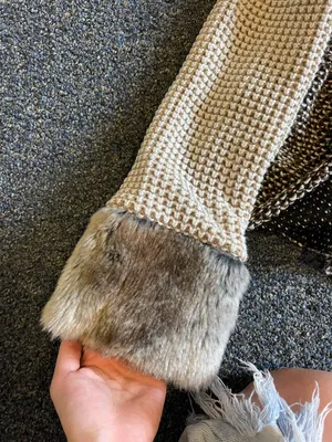 ZARA Knitted Sweater Top With Faux Fur Cuffs thumbnail 9