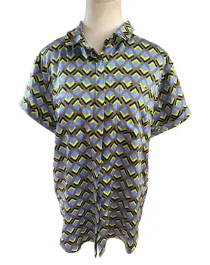Wildfang New Empower Satin short-sleeve button up shirt Size Small thumbnail 1