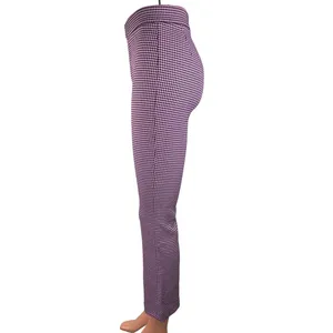 Zara Purple Houndstooth Flared Leg High Waist Bell Bottom 70's Trousers Pants XS thumbnail 2