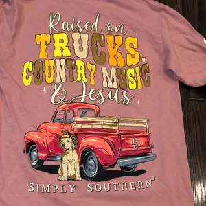 Simply Southern pink graphic longsleeve T-shirt size small country thumbnail 2
