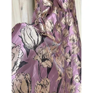 NWT Lulus Gowning Around Mauve Floral Jacquard Strapless Maxi Dress Party Gala L thumbnail 5