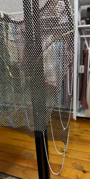 Nasty Gal Rhinestone Black Cowl Neck Mini Dress/cover Up thumbnail 4