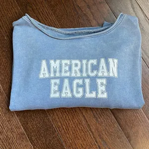 American Eagle Cropped Sweatshirt. Size Small Women’s . Blue. thumbnail 4