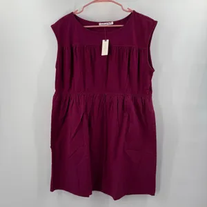 Good Luck Tee Babydoll Dress Women’s SZ Small NWT Anthropologie Wine 100% Cotton thumbnail 14