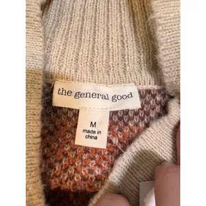 The General Good Fair Isle Collared Sweater Beige Orange Fall Size M NWT thumbnail 4