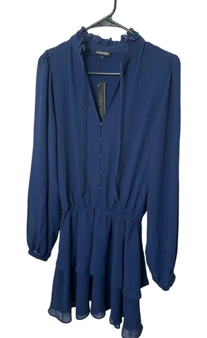NWT‎ Yumi Kim Love Always Dress Navy Blue Ruffle Mini DR-17495/228 Womens S thumbnail 1