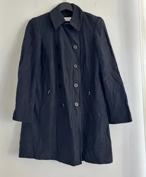 90s Vintage BCBG Max Azria Linen Trench Coat Womens Size Small thumbnail 1