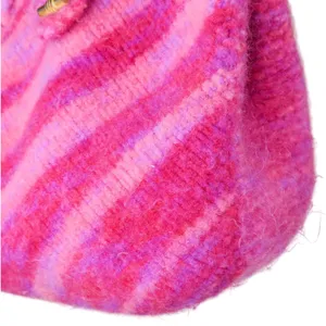 Vintage 90s Pink Wool Satchel Purse thumbnail 7
