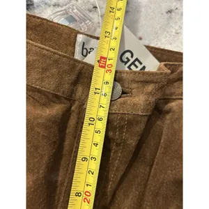 Bagatelle New Vintage 90s Brown Genuine Suede Leather Pants Women’s 16 High Rise Straight thumbnail 9