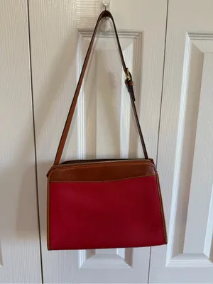 Dooney & Bourke Vintage Leather Crossbody Red/Brown thumbnail 2
