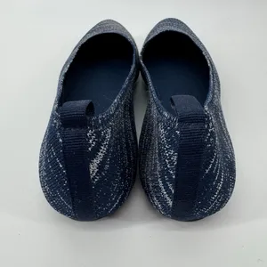 Breifola Knit Pointed Toe Flats Navy White Stretch Ballet Shoes Women's 7 thumbnail 6