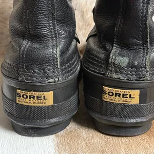 Sorel Manitou Black Leather Snow Boots Womens‎ Sz 9 A22 thumbnail 6