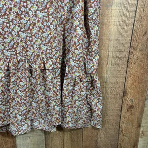 Cotton Bleu Womens 1X Rust Ditsy Floral Sleeveless Peplum Blouse Top Prairie thumbnail 3