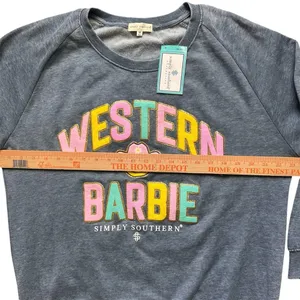 Simply Southern Western Barbie Sweatshirt Blue Pullover Graphic Women’s Medium thumbnail 4