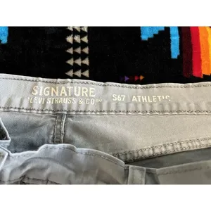 Levis Light Blue‎ S67 Athletic Denim Jeans Slim Straight Size 31x30 Mid Rise thumbnail 7