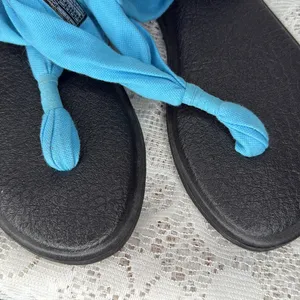 Sanuk cloth twist blue flip flop sandals sz 7 thumbnail 3
