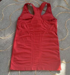 Atheletic Wear Sports Top Built in Bra Orange Red Small thumbnail 3
