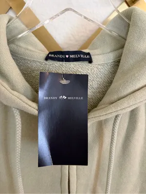 NWT Brandy Melville Light Sage Sleeveless Zip Hoodie Vest XS Small thumbnail 5