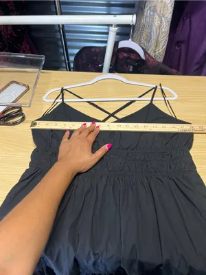 Anthropologie Somerset Tier Spaghetti Strap Mini Dress Black Size L thumbnail 11