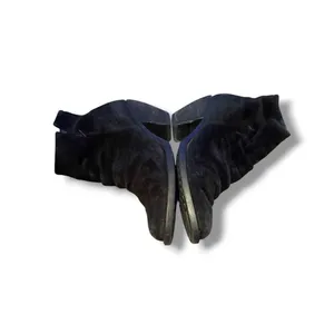 Born Aire Ankle Booties 5.5 Black Suede Slouchy Pointed Toe Stacked Heel Zip‎ thumbnail 4