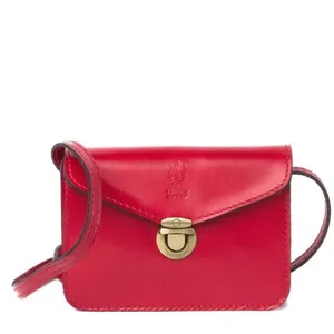 MASSIMO CASTELLO Tamonato Italian Leather Crossbody Bag Designer Luxury, Red NWT thumbnail 4