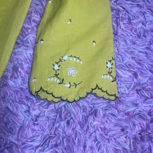Saks 5th Avenue Vintage Embroidered Yellow Dress thumbnail 7