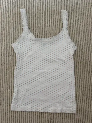 Brandy Melville Heart Tank Top lace trim thumbnail 2