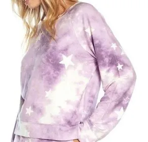 WILDFOX Tie Dye Star Sweatshirt PURPLE CELESTIAL thumbnail 1