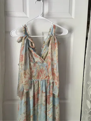 Petal & Pup boho Christabel Floral Sleeveless Tiered ruffle Maxi Dress size S thumbnail 5