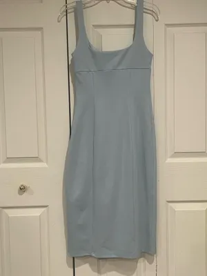 Showpo Pale Blue Scoop Neck Midi Dress with Front Slit thumbnail 3