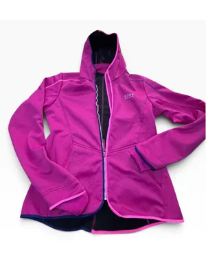 Women's Gore Bike Wear Pink & Black Hooded Cycling Jacket Size Lg thumbnail 5