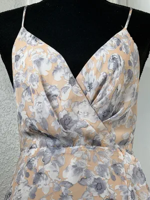 ASTR the Label Holland Maxi Dress in Peach Grey Floral Size S thumbnail 3
