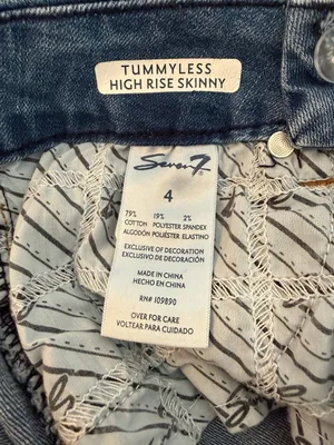 Seven7 Tummyless High Rise Skinny Jeans Size 4 Light Wash thumbnail 3