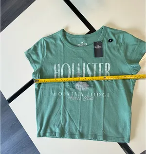 NWT Hollister Mountain Lodge Graphic Crop Tee - Sage Green - Size Small thumbnail 6