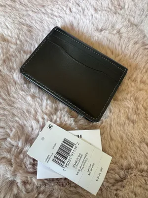 Coach Bandit Card Case - Black Refined Calf Leather w/Brass - NWT thumbnail 3