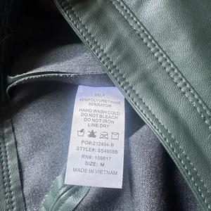 Dark green faux leather zip up skirt, size M thumbnail 5