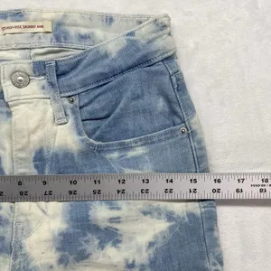 Levi's Jeans Womens 27 721 High Rise Skinny Ankle Acid Wash‎ Raw Hem thumbnail 3