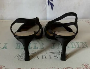 I Miller black with diamond rhinestone straps Size 5.5 thumbnail 4