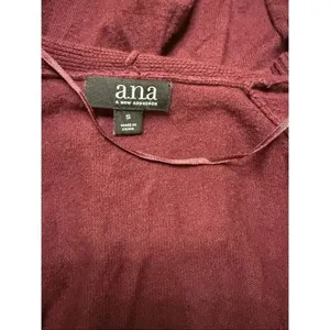 A.N.A. A New Approach Womens Burgundy Open Front Ribbed Cardigan Size Small thumbnail 4