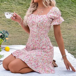 All Over Floral Ruffle Hem Dress thumbnail 1