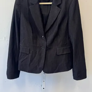 Calvin Klein Stretch Blazer Jacket Charcoal Gray 2 Button Professional Size 14 thumbnail 5