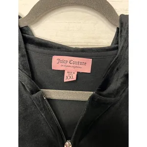 Juicy Couture Velour Rhinestone Zip Up Hoodie Women's XXL Black Y2K thumbnail 4