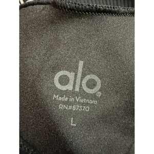 Alo Yoga Womens Ribbed T-Back Sports Bra Black V-Neck Spaghetti Strap Large thumbnail 5