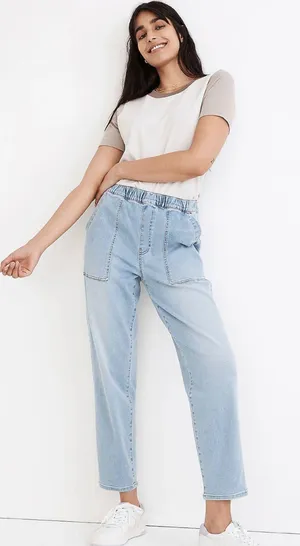 Madewell Jeans Pull-On Relaxed Elastic Waist Stretch Comfort Casual S thumbnail 1