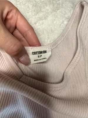 Cotton On Baby Pink Ribbed Tank Top – Size Small thumbnail 3